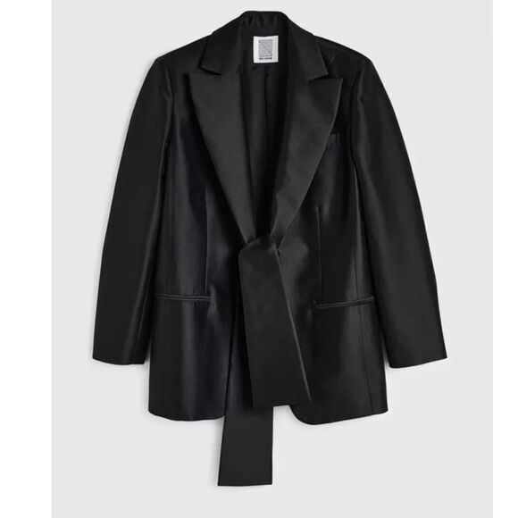 ROSIE ASSOULIN UBERTA MIKADO COTTON & SILK SASH BLAZER NWT - Picture 4 of 8